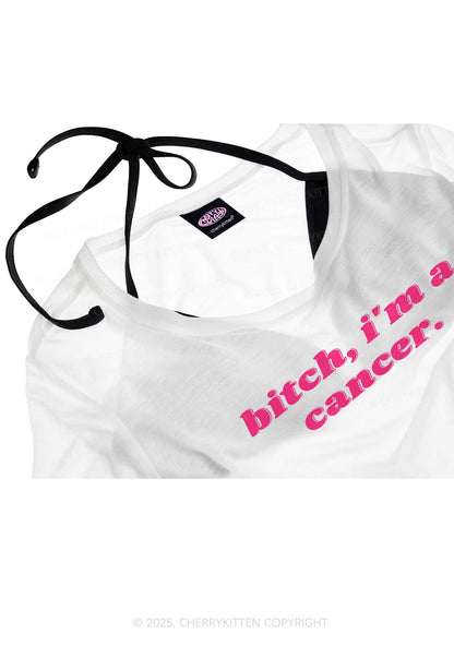 Bxtch Im A Custom Zodiac Y2K Sheer Crop Tee Cherrykitten