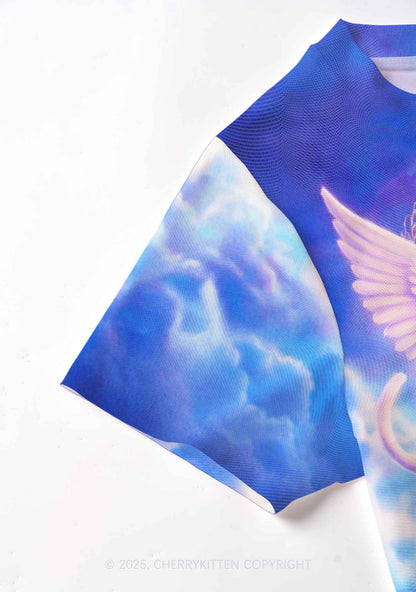 Cat Angel Y2K Mesh Crop Top Cherrykitten