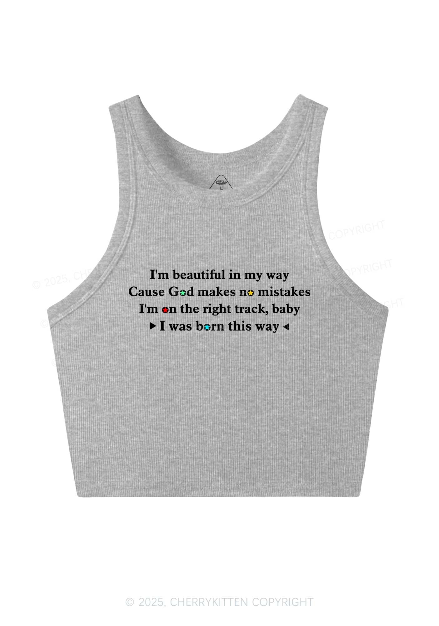 I Was Born This Way Pride Y2K Crop Tank Top Cherrykitten