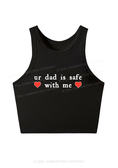 Ur Dad Is Safe With Me Y2K Crop Tank Top Cherrykitten