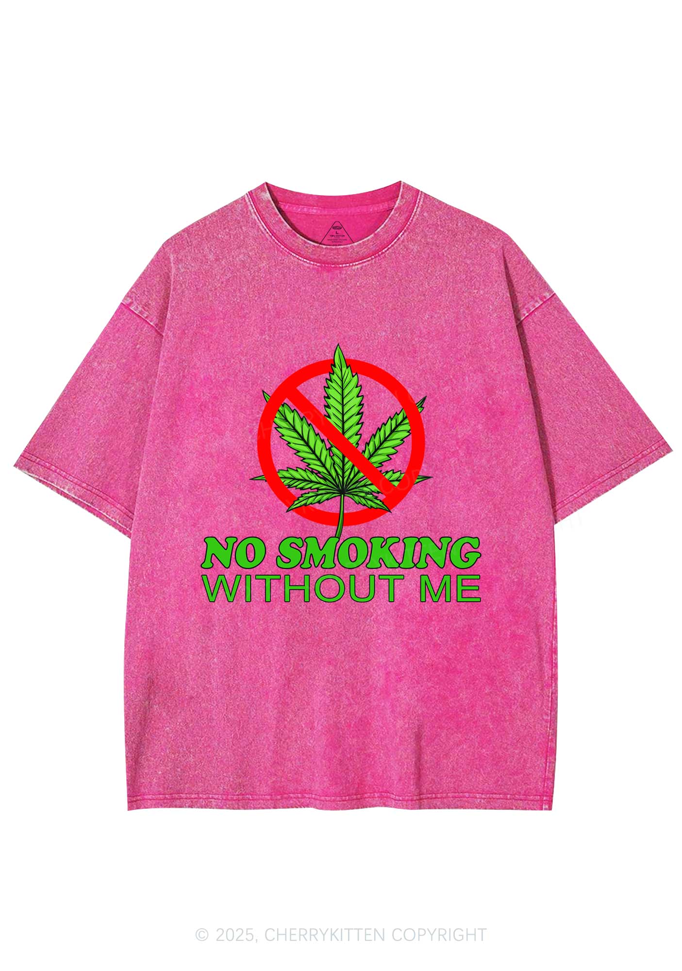 No Smoking Without Me Y2K Shirts Washed Tee Cherrykitten