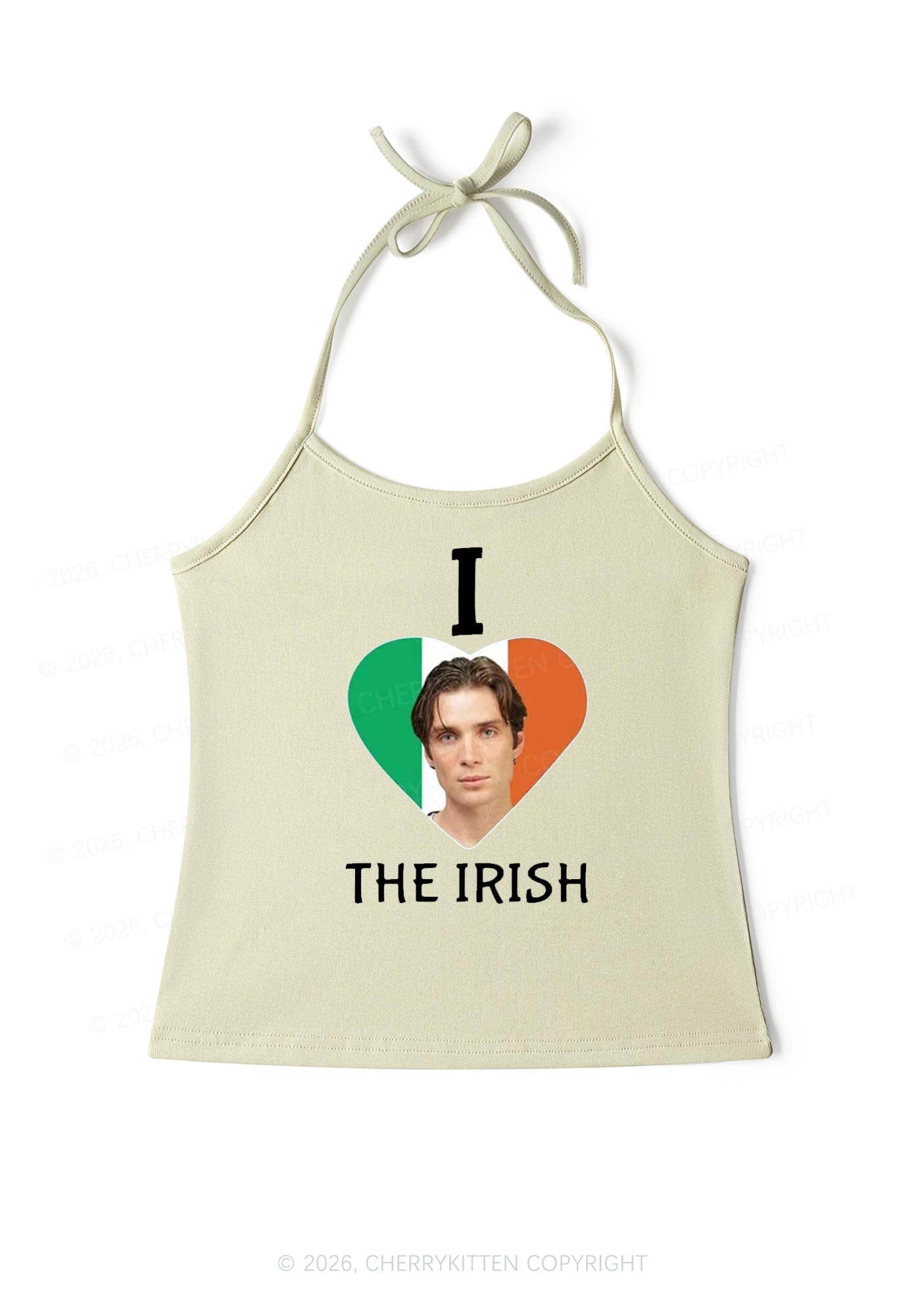I Love The Irish Custom Photo St Patricks Y2K Halter Neck Cami Cherrykitten