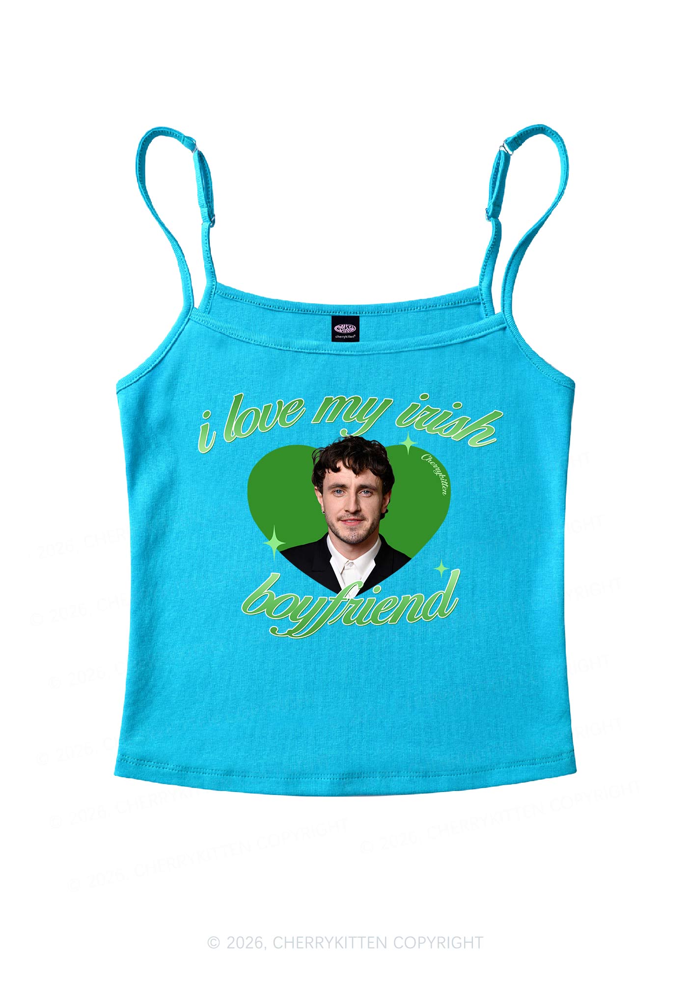 Custom Love My Irish Boyfriend St Patricks Y2K Spaghetti Strap Cami Cherrykitten