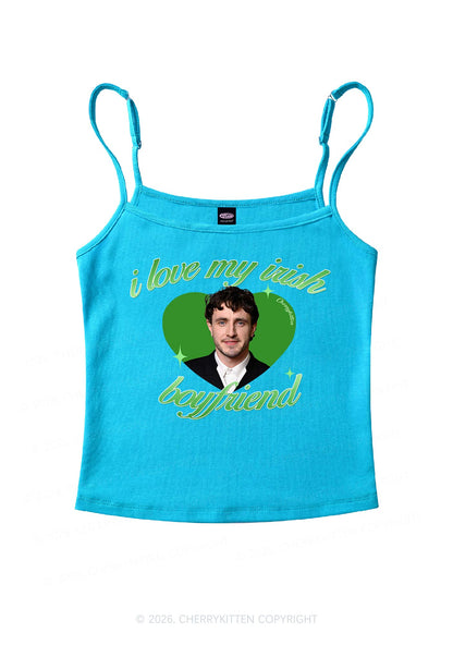 Custom Love My Irish Boyfriend St Patricks Y2K Spaghetti Strap Cami Cherrykitten