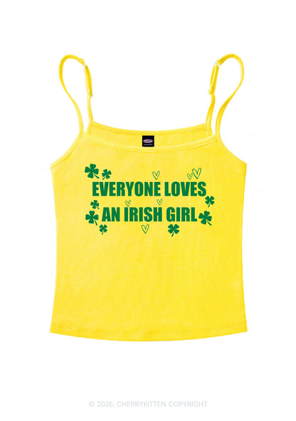 Everyone Loves Irish Girl St Patricks Y2K Spaghetti Strap Cami Cherrykitten