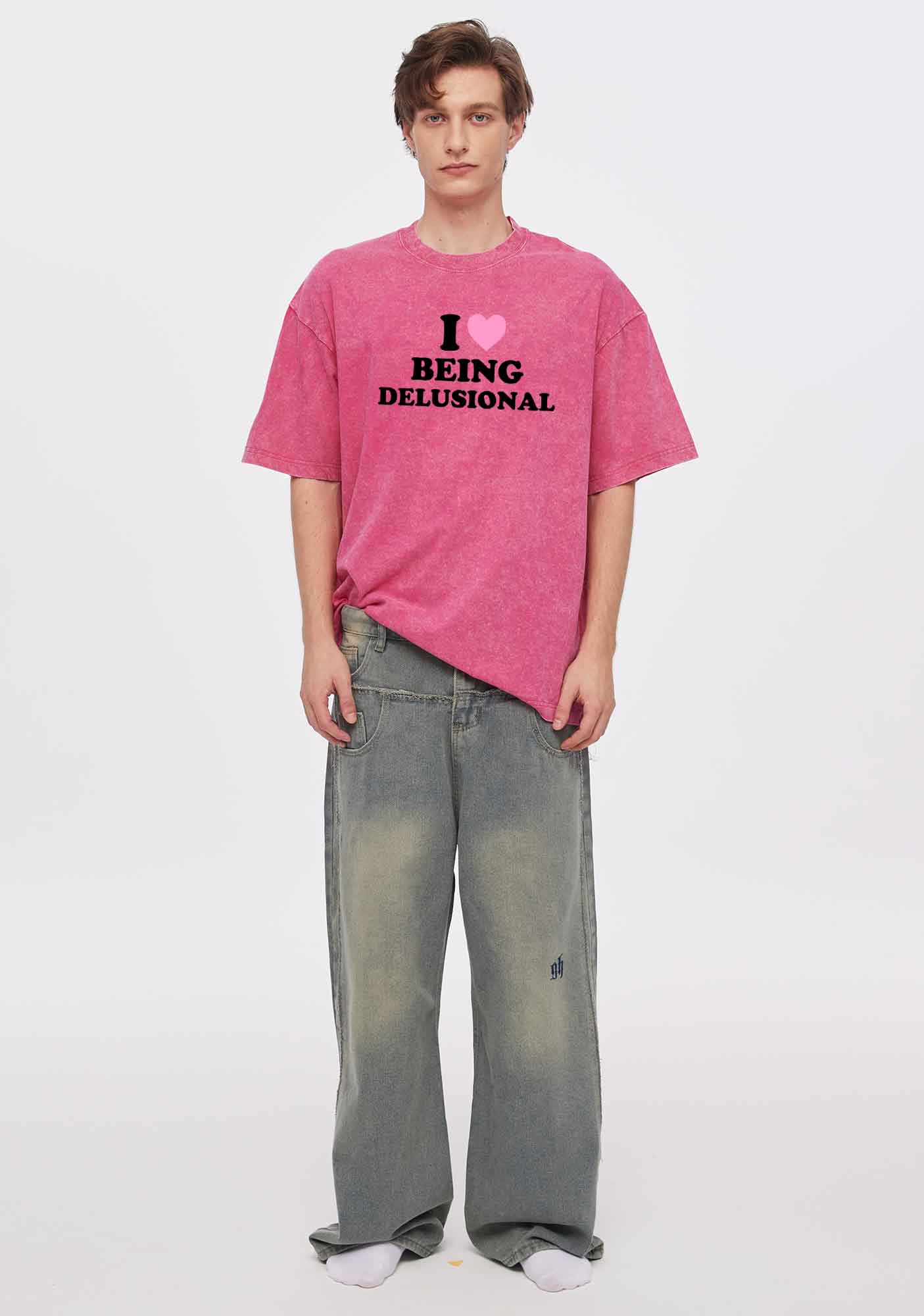 I Love Being Delusional Y2K Shirts Washed Tee Cherrykitten