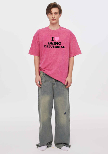 I Love Being Delusional Y2K Shirts Washed Tee Cherrykitten