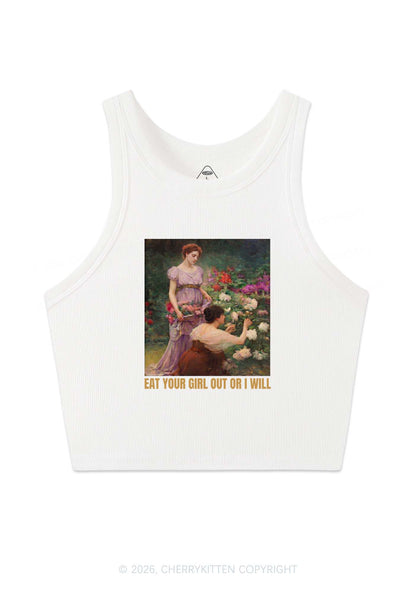 Eat Your Girl Out Painting Pride Y2K Crop Tank Top Cherrykitten