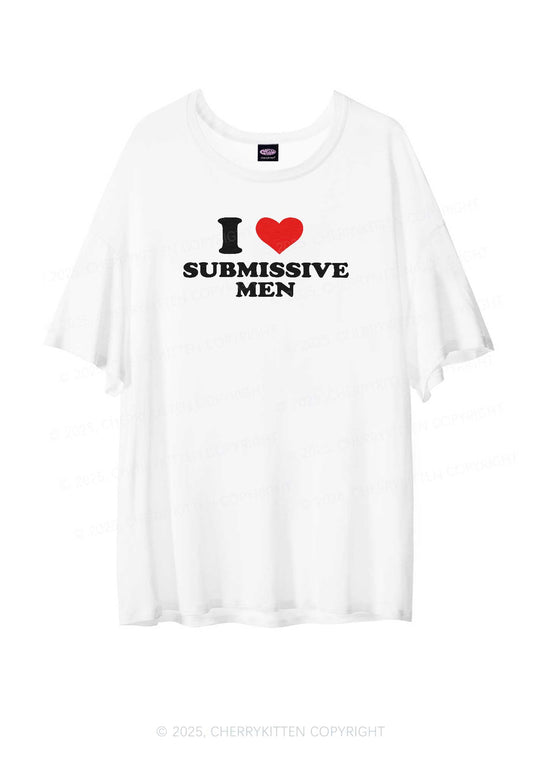 I Love S Men Y2K Sheer Boyfriend Tee Cherrykitten
