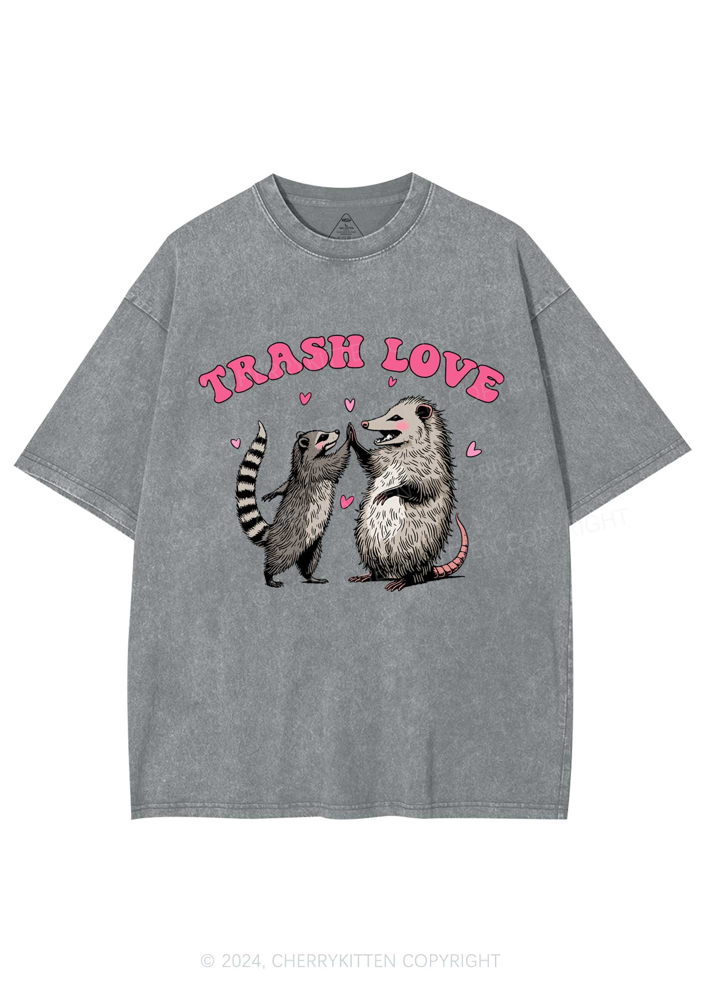 Trash Love Y2K Valentine's Day Washed Tee Cherrykitten