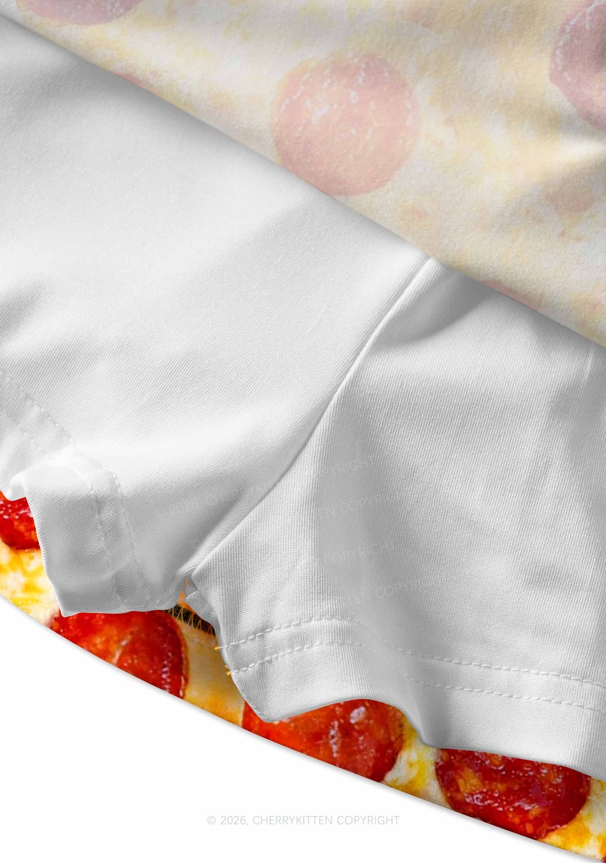 Sausage Pizza Y2K Print Mini Skirt Cherrykitten