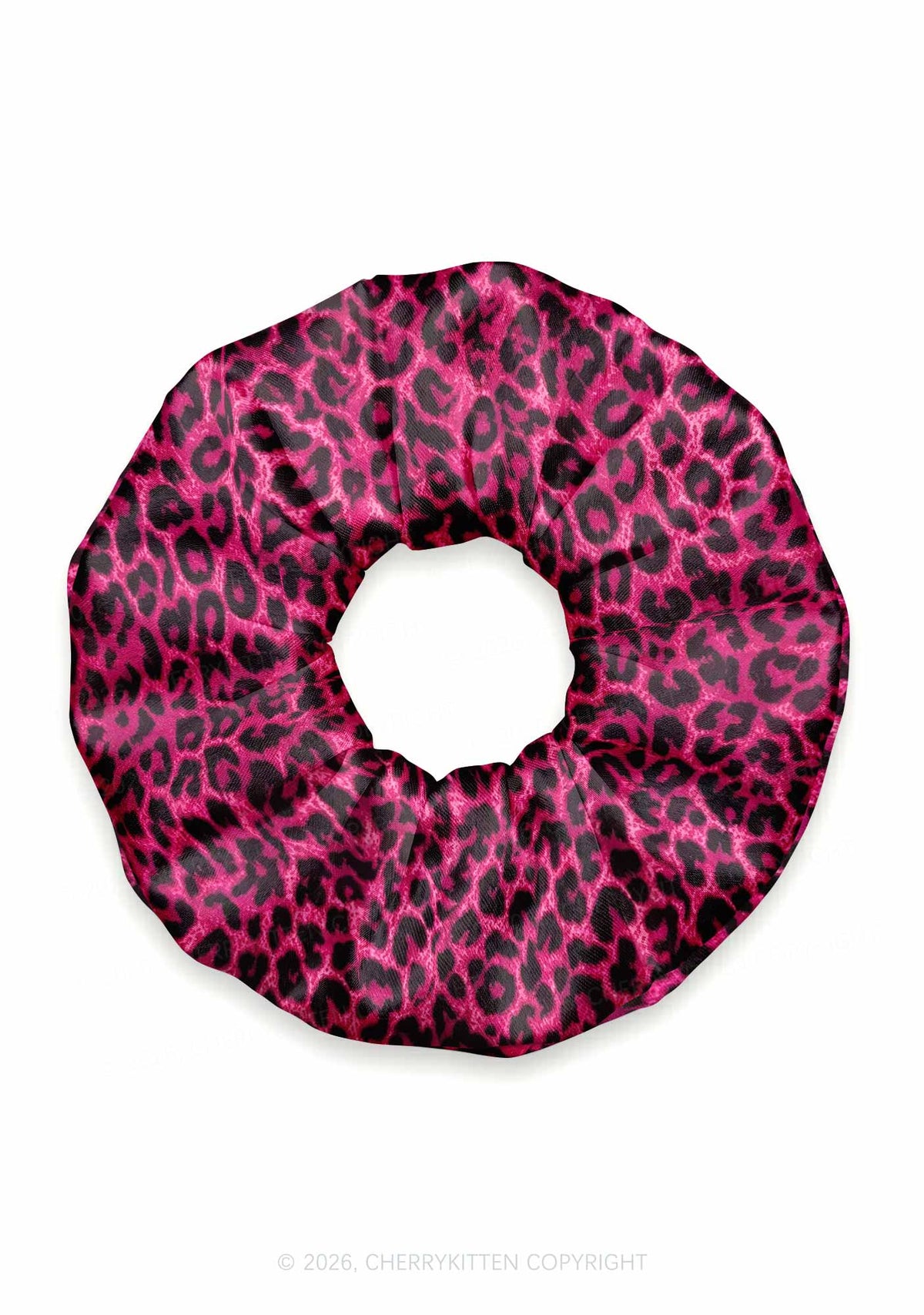 Dark Red Leopard Y2K Hair Scrunchie Cherrykitten