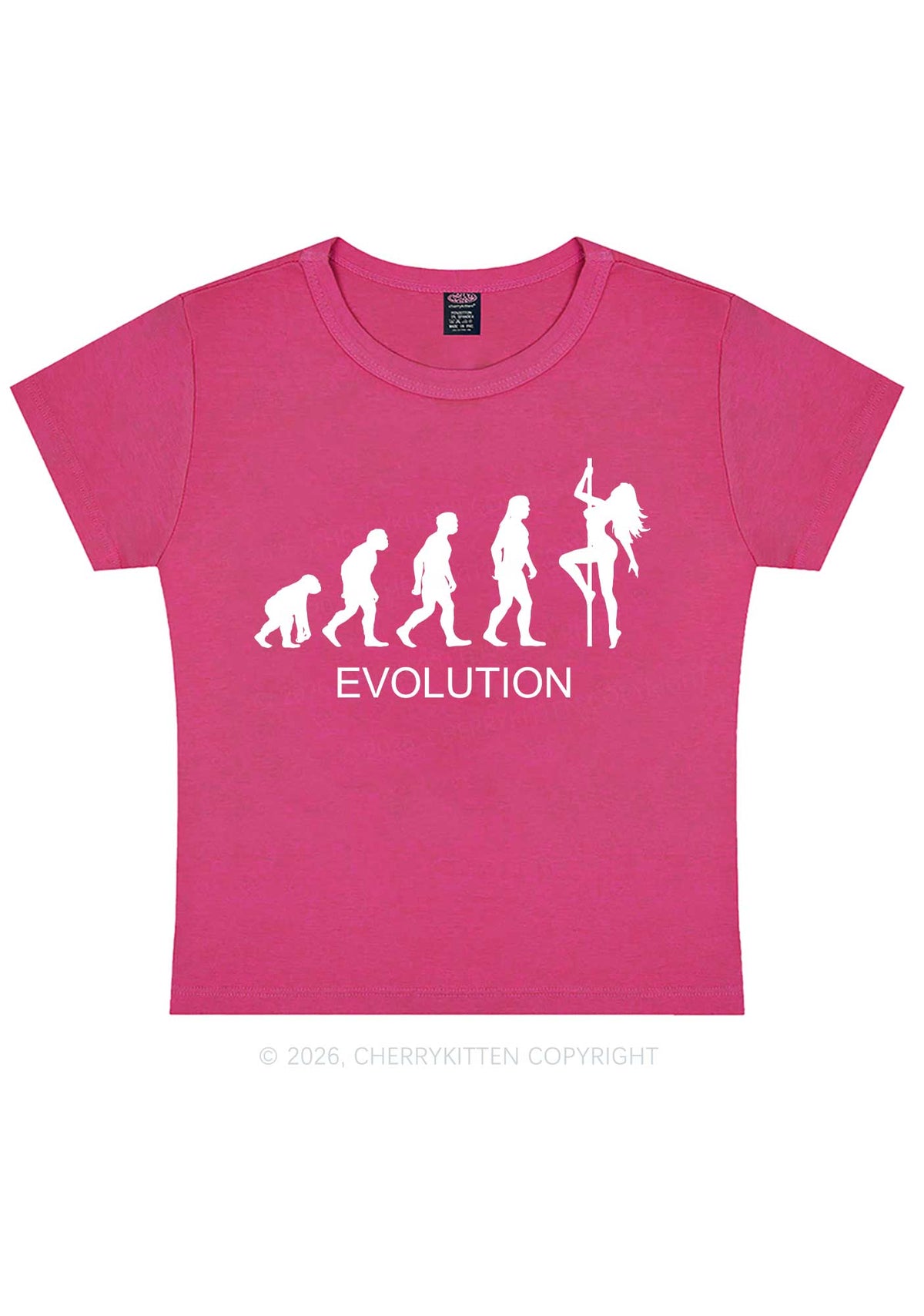 Evolution Pole Dancer Silhouette Y2K Baby Tee Cherrykitten