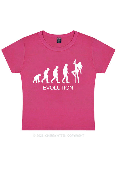 Evolution Pole Dancer Silhouette Y2K Baby Tee Cherrykitten