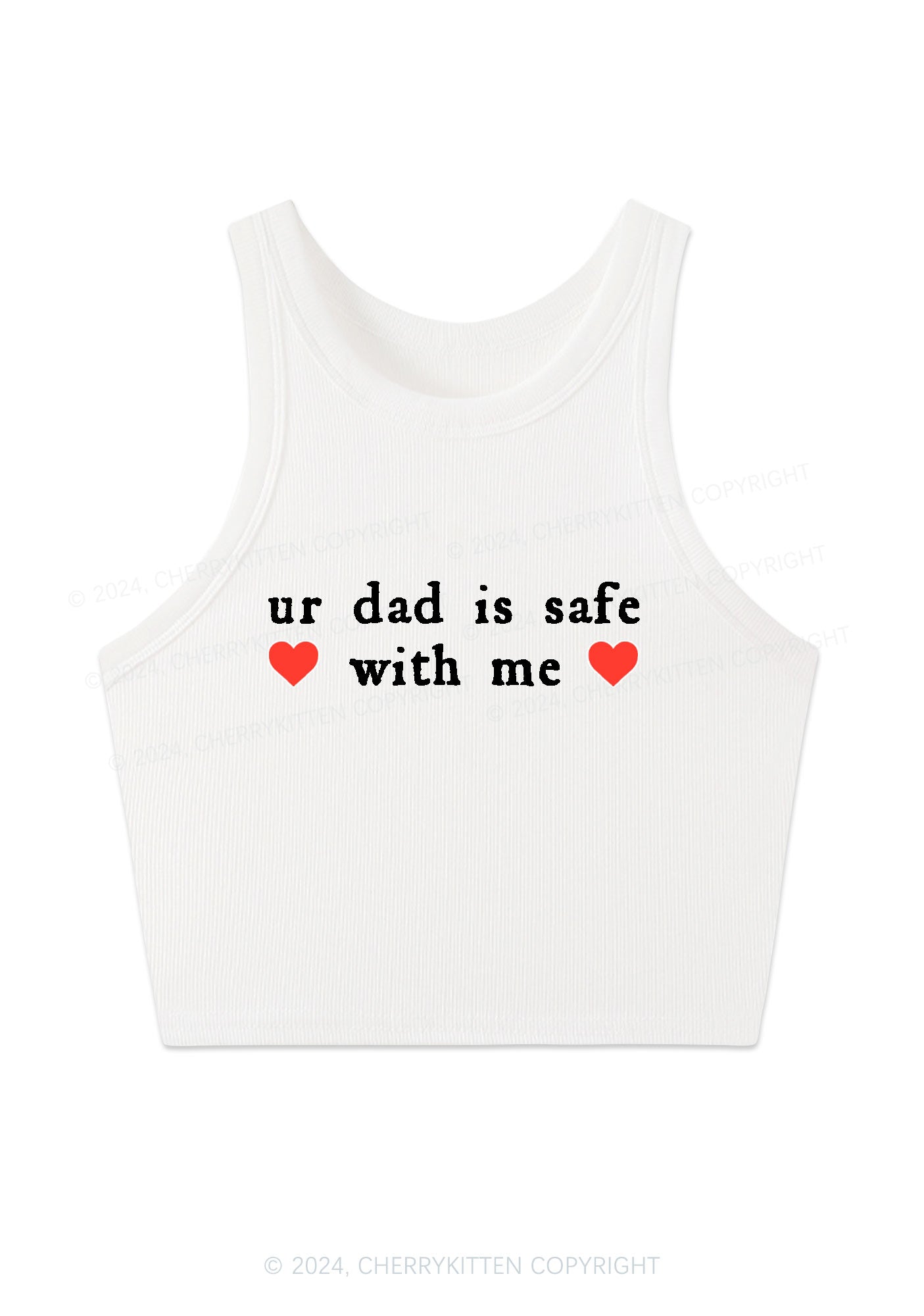 Ur Dad Is Safe With Me Y2K Crop Tank Top Cherrykitten