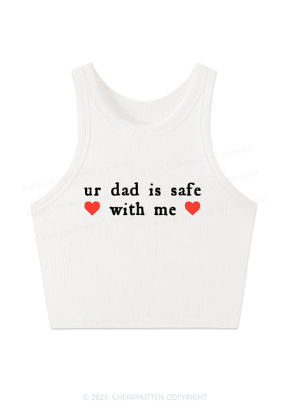 Ur Dad Is Safe With Me Y2K Crop Tank Top Cherrykitten
