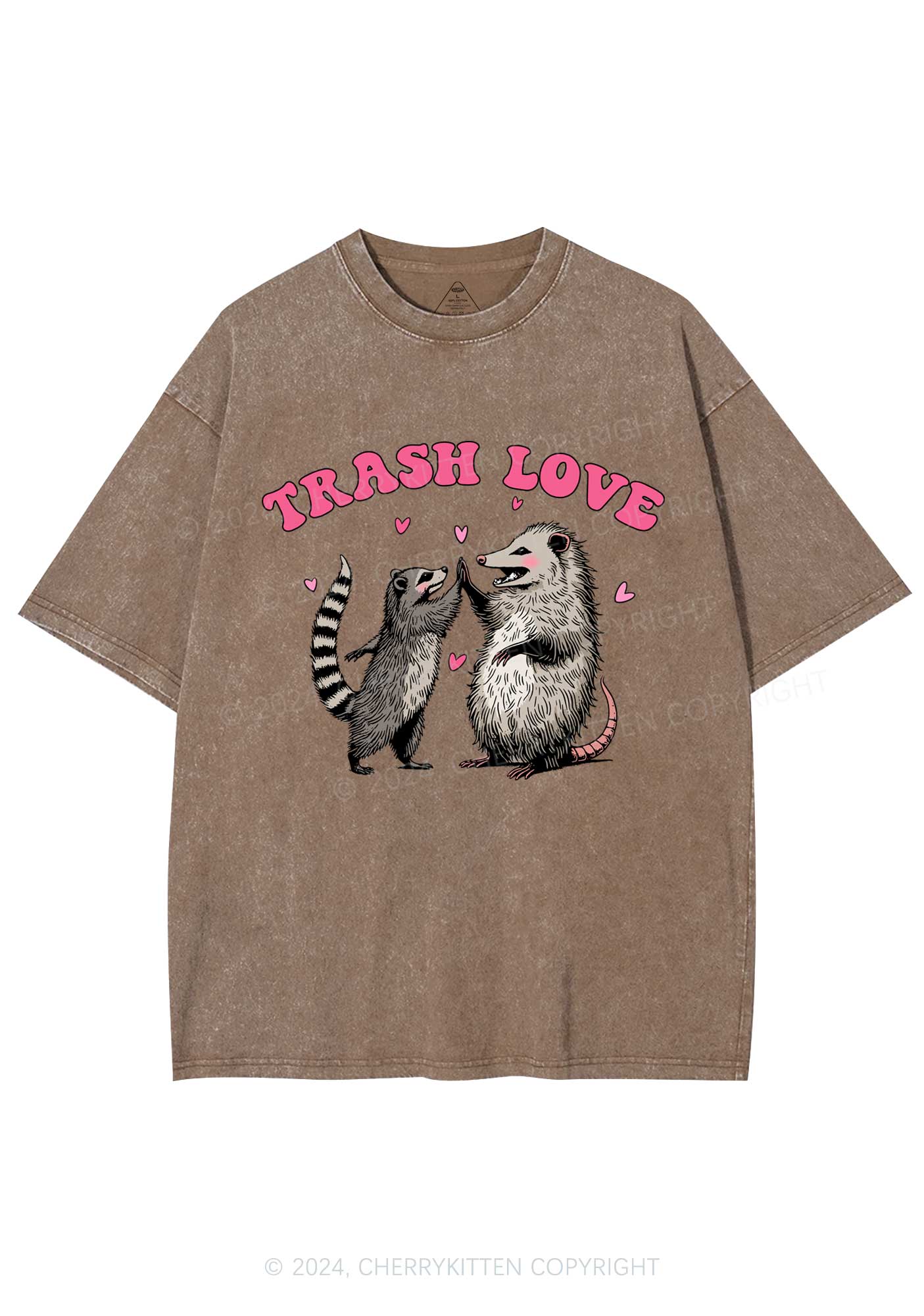 Trash Love Y2K Valentine's Day Washed Tee Cherrykitten