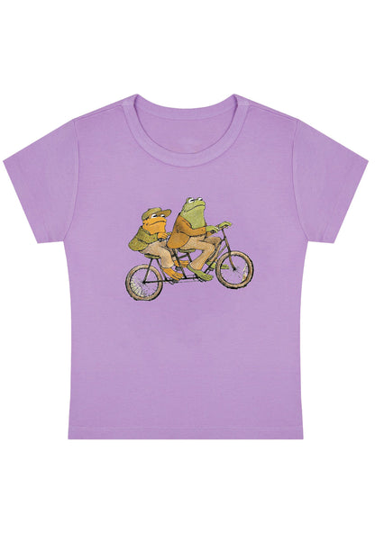 Curvy Frogs Ride Bike Baby Tee