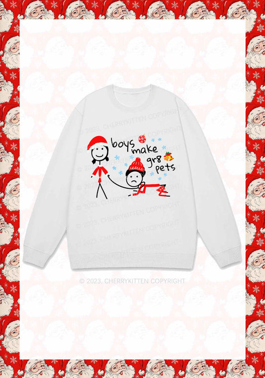 Boys Make Gr8 Pets Christmas Y2K Sweatshirt Cherrykitten