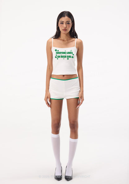 Everyone Loves Irish Girl St Patricks Y2K Spaghetti Strap Cami Cherrykitten