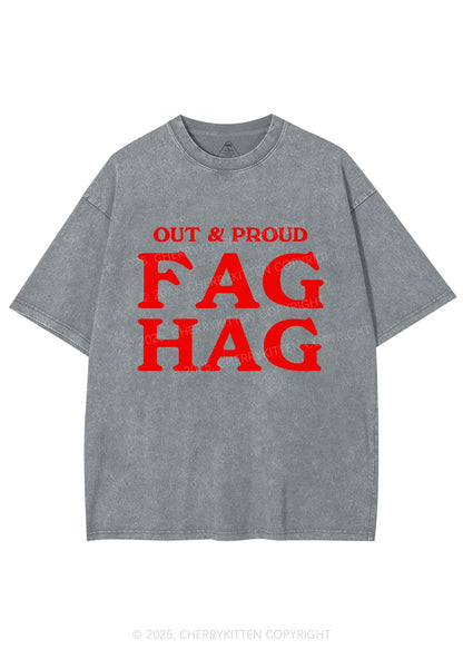 Fag Hag Pride Y2K Shirts Washed Tee Cherrykitten