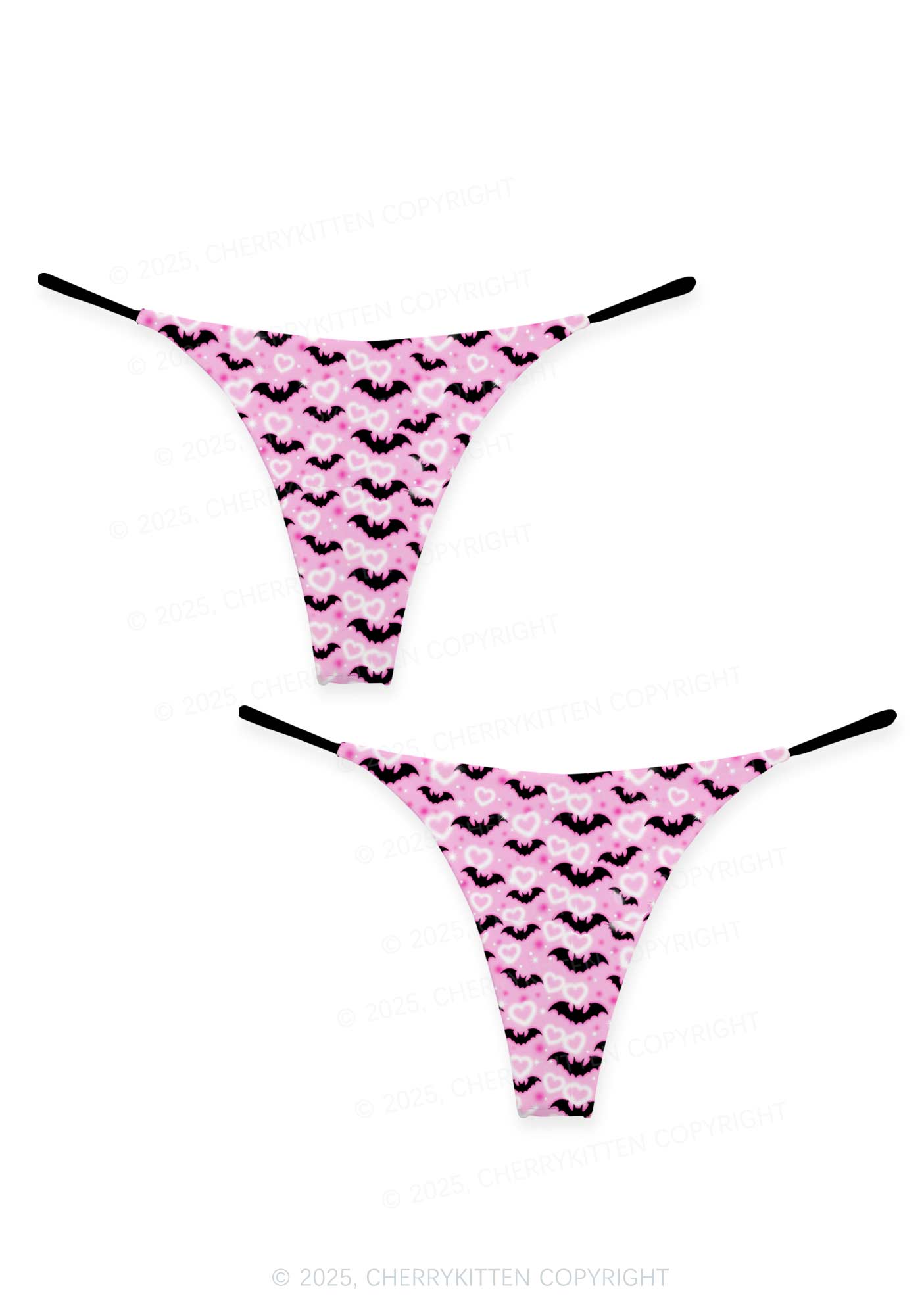 Bat Princess Valentine's Day Y2K Print Couples Thong Set Cherrykitten