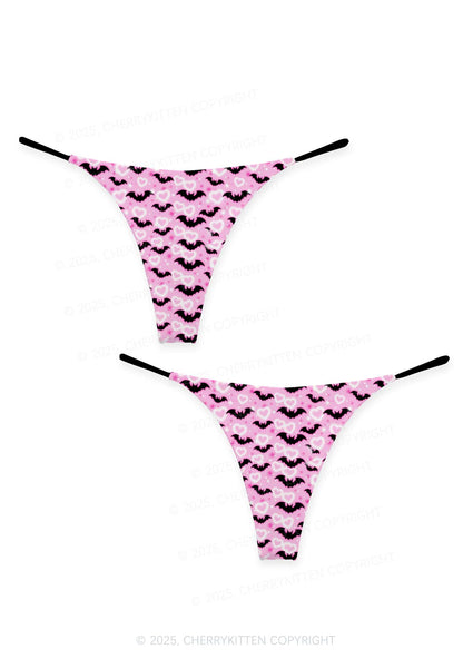 Bat Princess Valentine's Day Y2K Print Couples Thong Set Cherrykitten