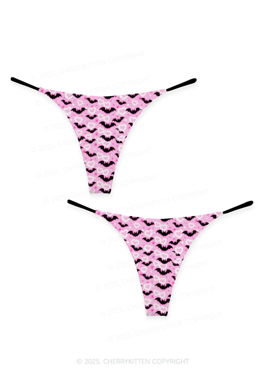 Bat Princess Valentine's Day Y2K Print Couples Thong Set Cherrykitten