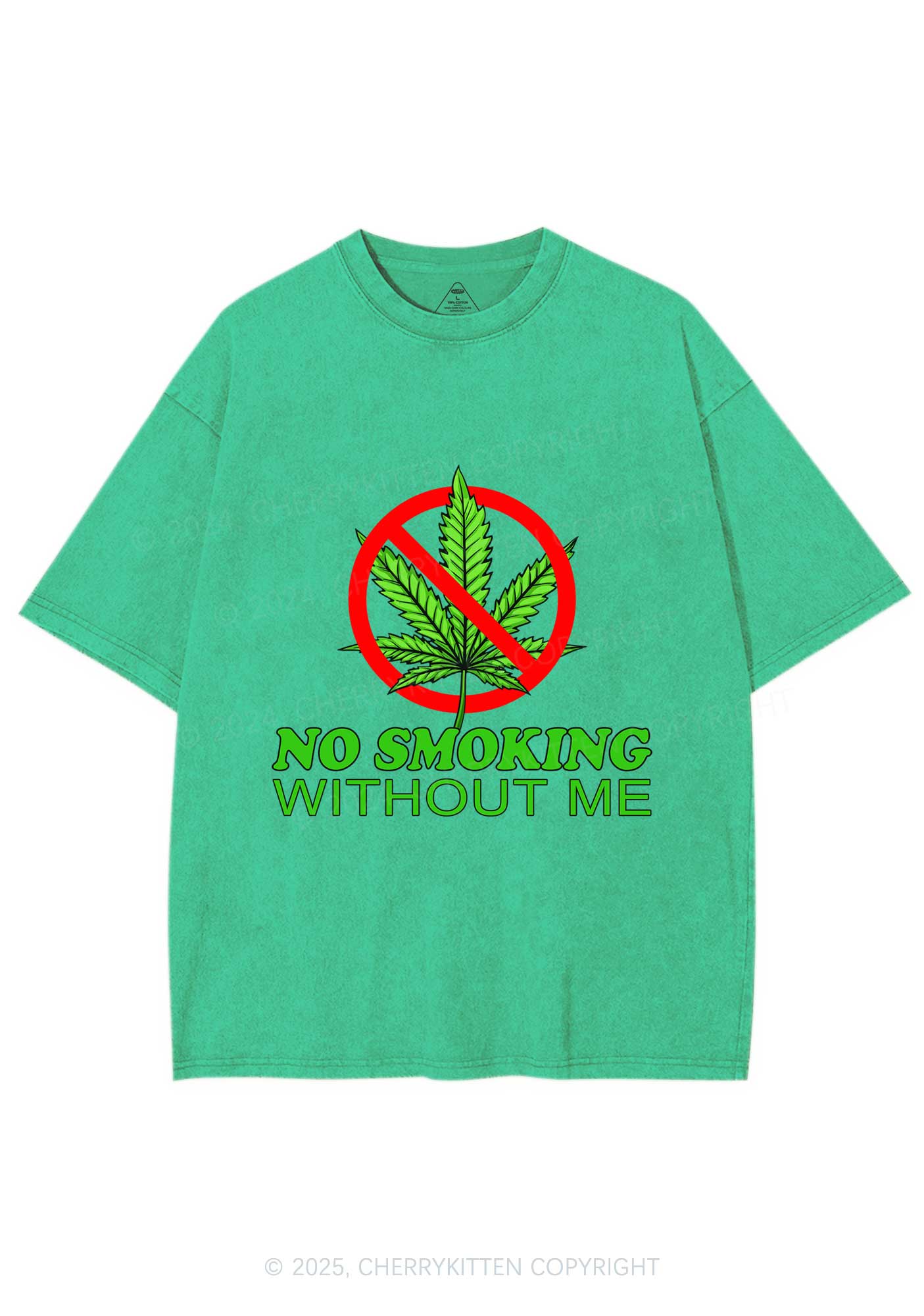 No Smoking Without Me Y2K Shirts Washed Tee Cherrykitten