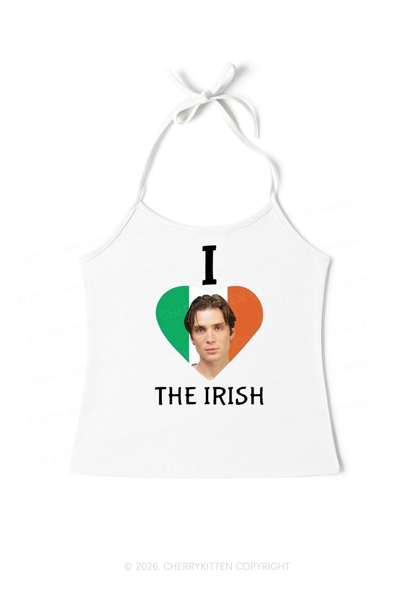 I Love The Irish Custom Photo St Patricks Y2K Halter Neck Cami Cherrykitten
