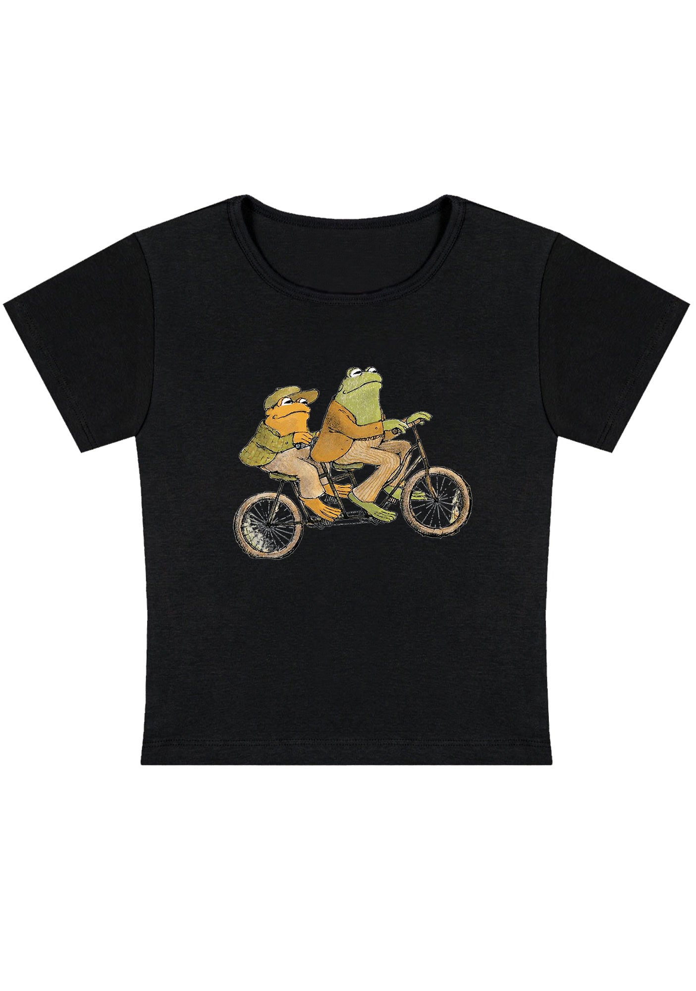 Frogs Ride Bike Y2K Baby Tee
