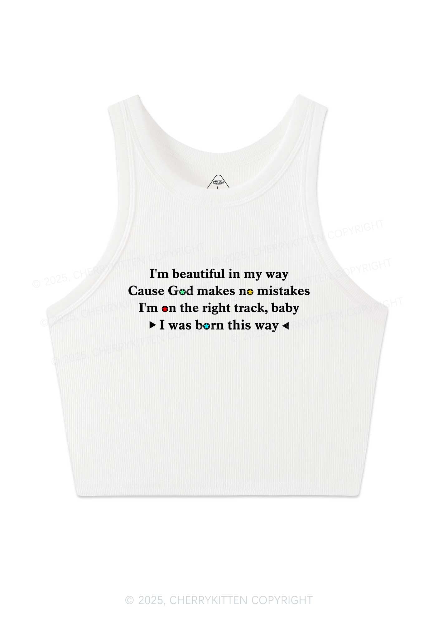 I Was Born This Way Pride Y2K Crop Tank Top Cherrykitten