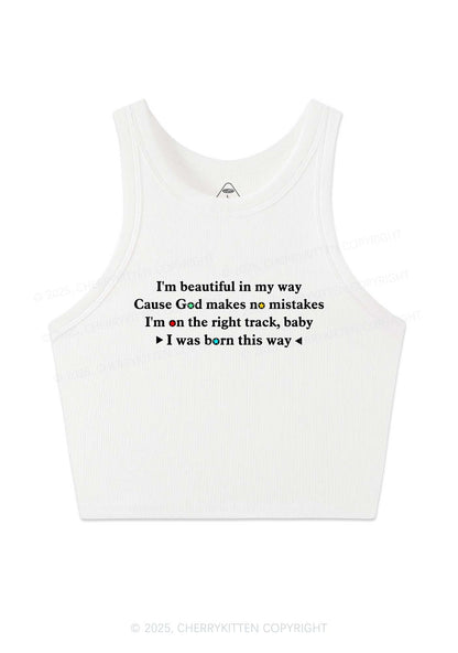I Was Born This Way Pride Y2K Crop Tank Top Cherrykitten
