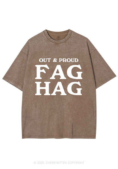 Fag Hag Pride Y2K Shirts Washed Tee Cherrykitten