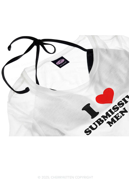 I Love S Men Y2K Sheer Crop Tee Cherrykitten