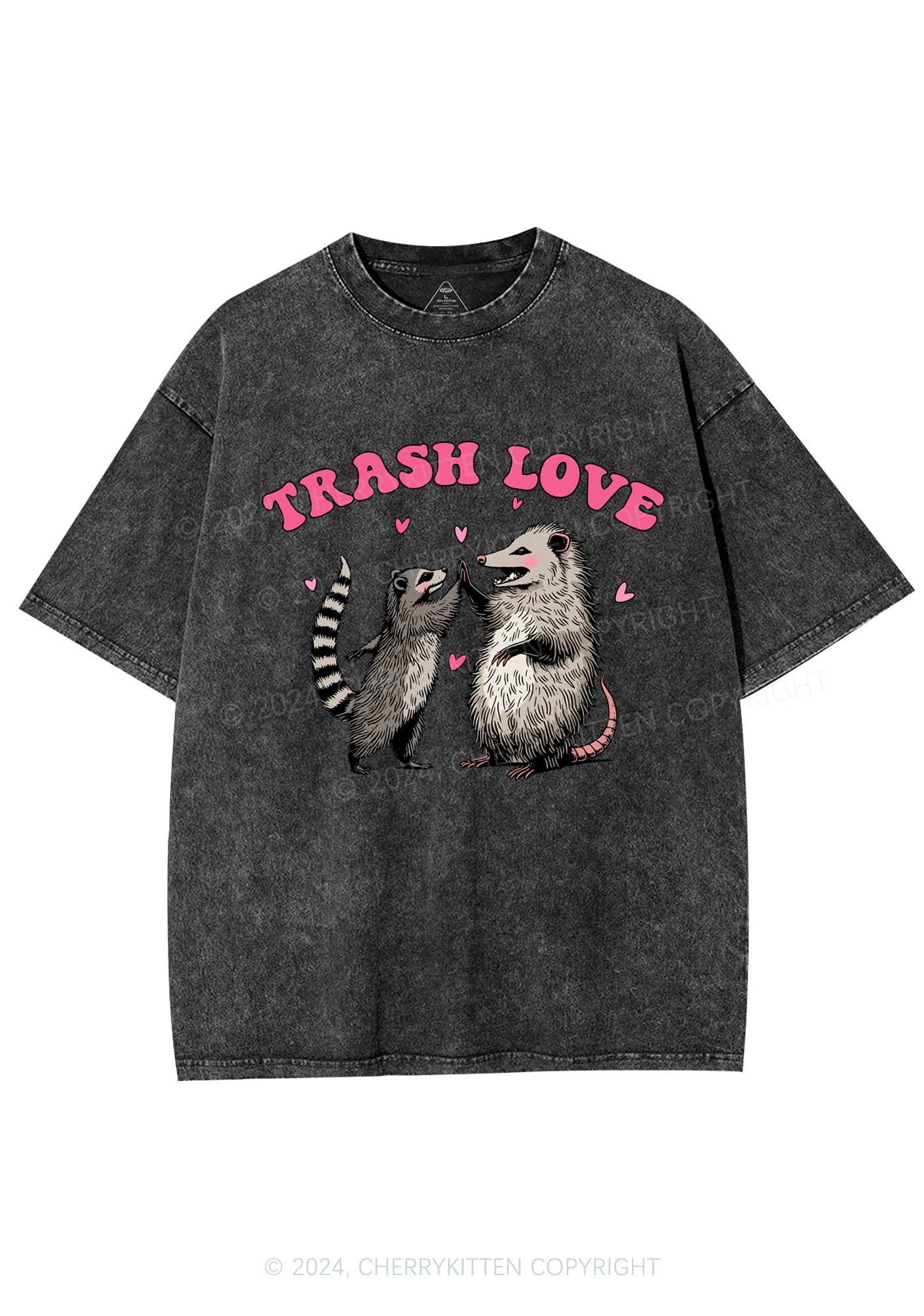 Trash Love Y2K Valentine's Day Washed Tee Cherrykitten
