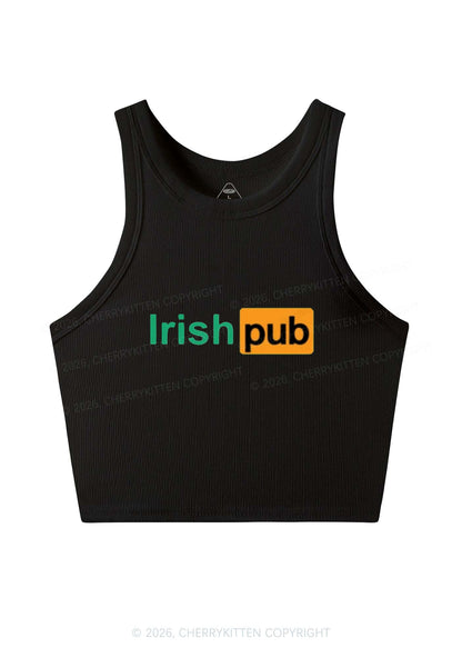Irish Pub St Patricks Y2K Crop Tank Top Cherrykitten