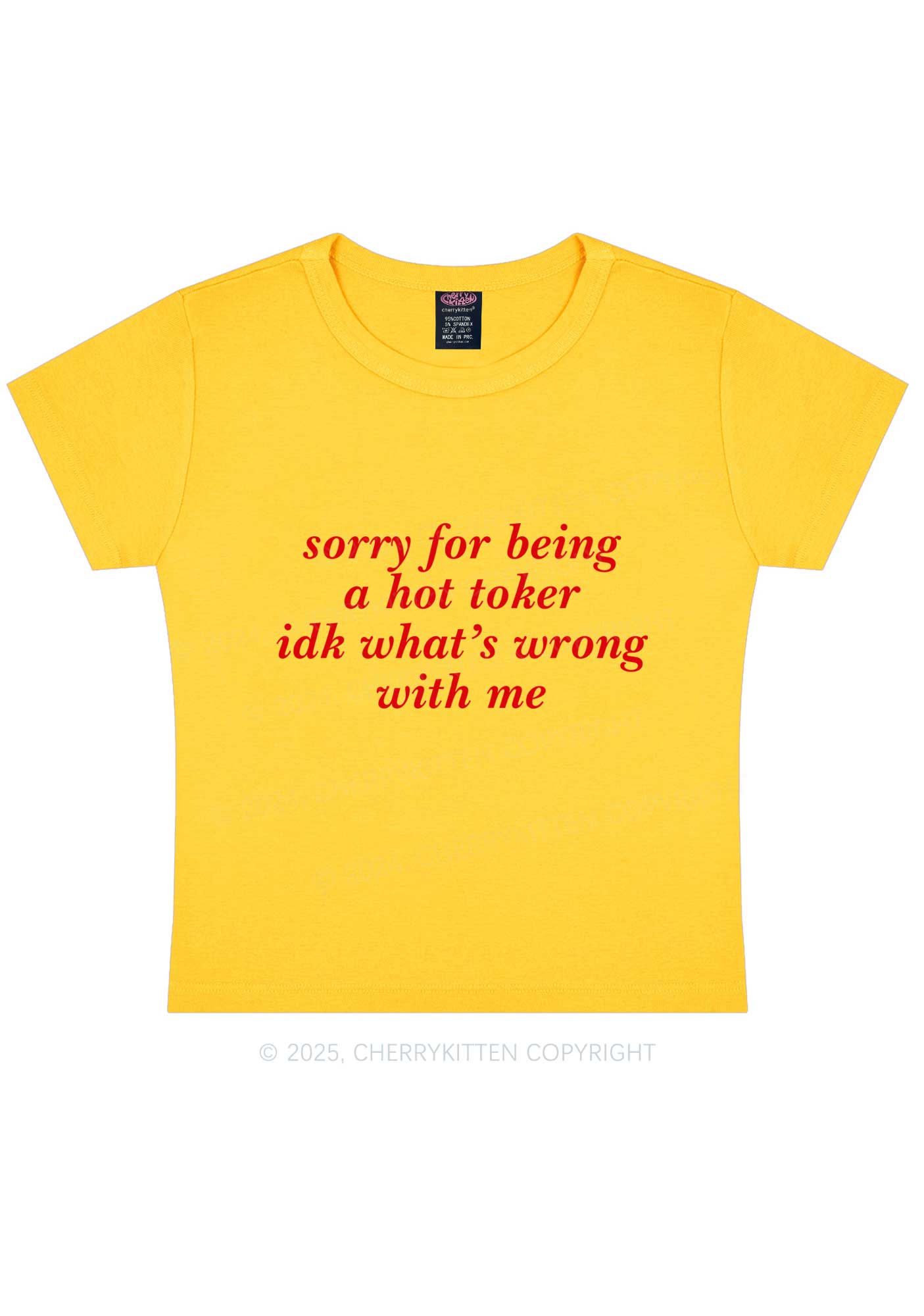 Sorry For Being A Hot Toker Y2K Baby Tee Cherrykitten