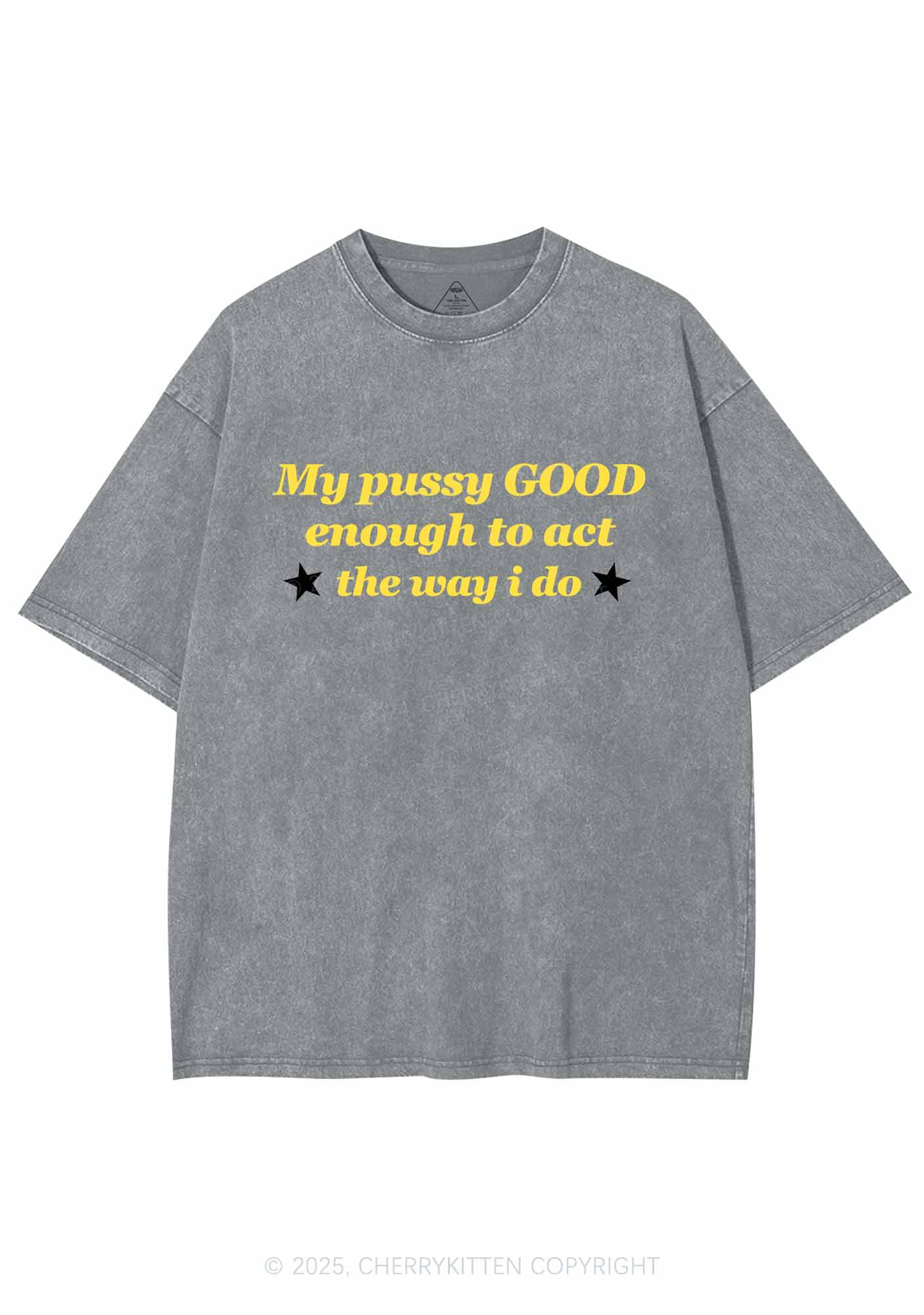 Good Enough To Act Y2K Shirts Washed Tee Cherrykitten