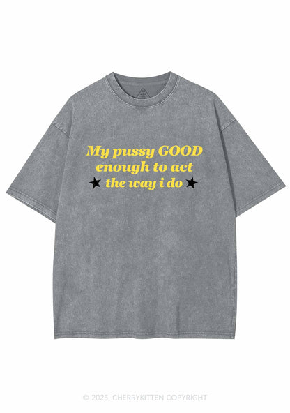 Good Enough To Act Y2K Shirts Washed Tee Cherrykitten