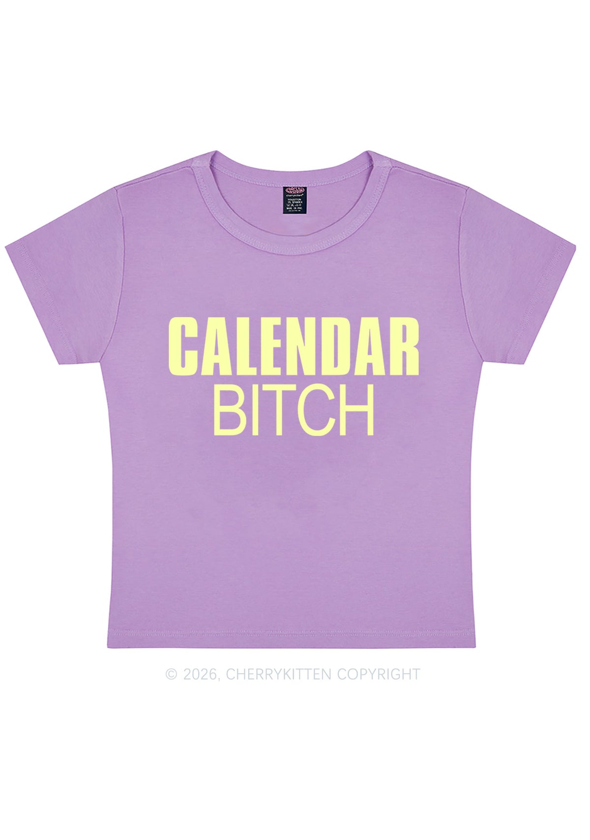 Calendar Bxxch Y2K Baby Tee Cherrykitten