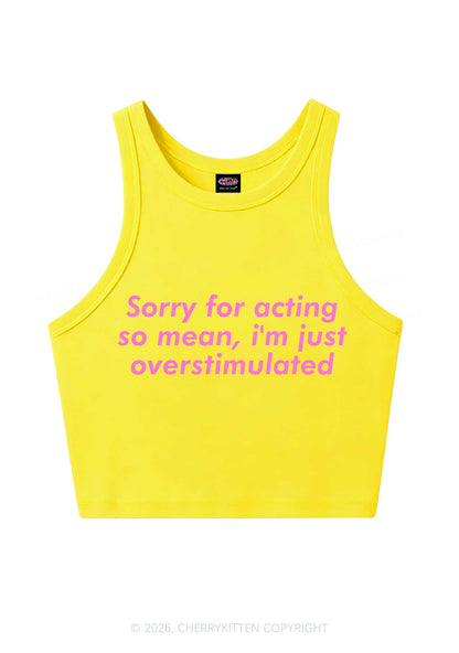 Im Just Overstimulated Y2K Crop Tank Top Cherrykitten