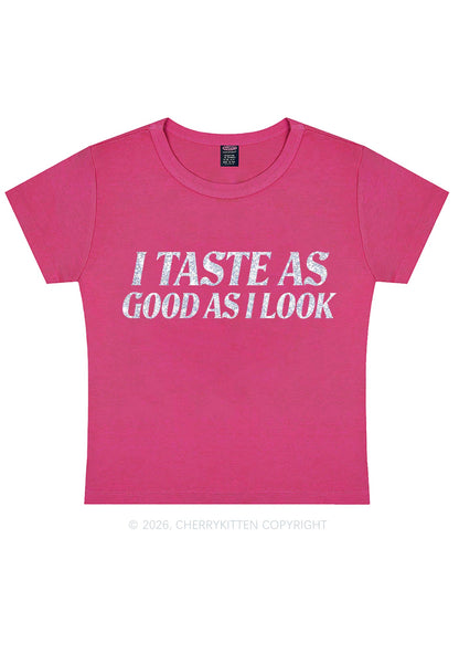 Glitter I Taste Good Y2K Baby Tee Cherrykitten