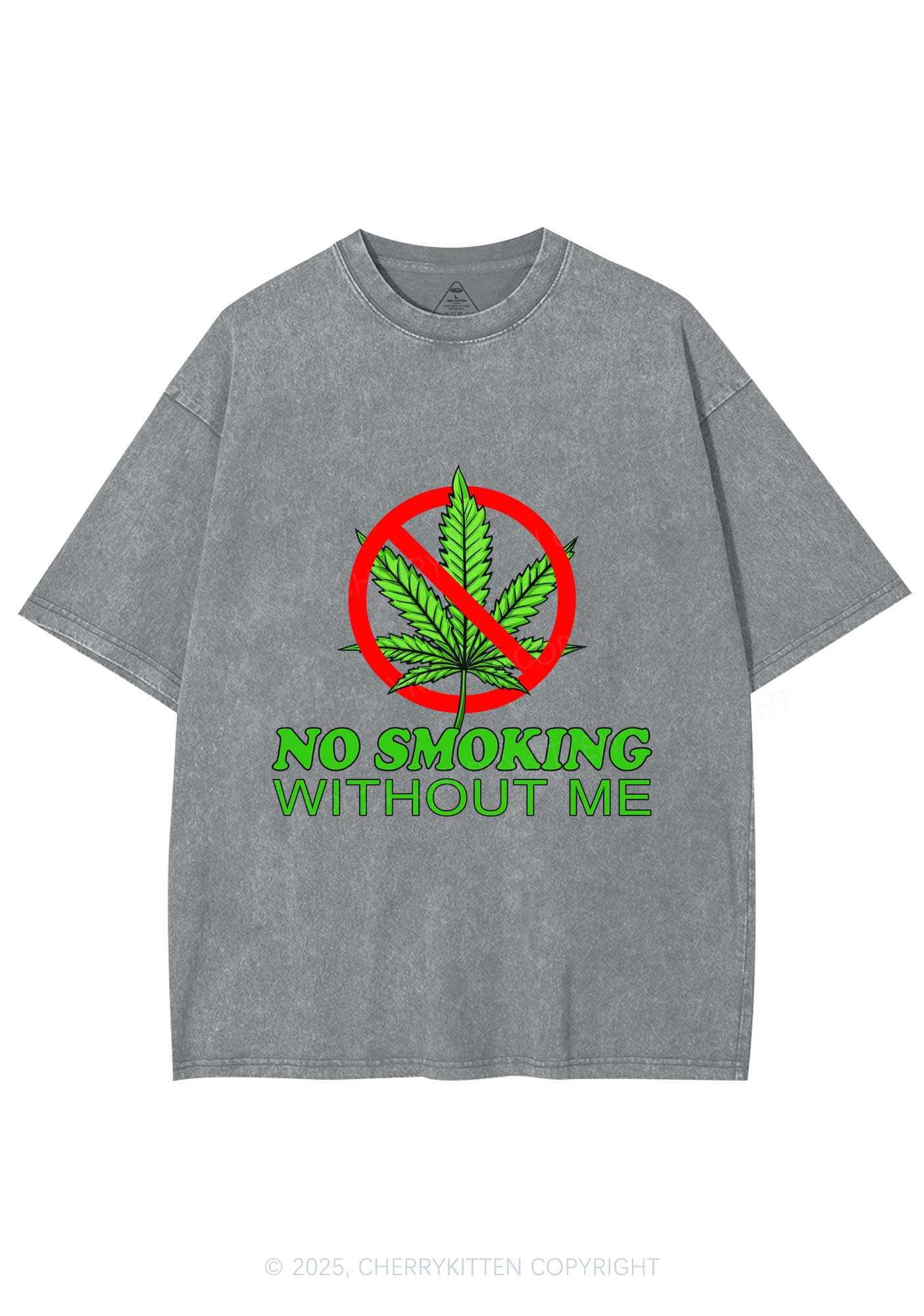No Smoking Without Me Y2K Shirts Washed Tee Cherrykitten