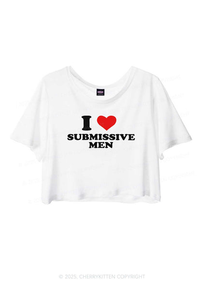 I Love S Men Y2K Sheer Crop Tee Cherrykitten