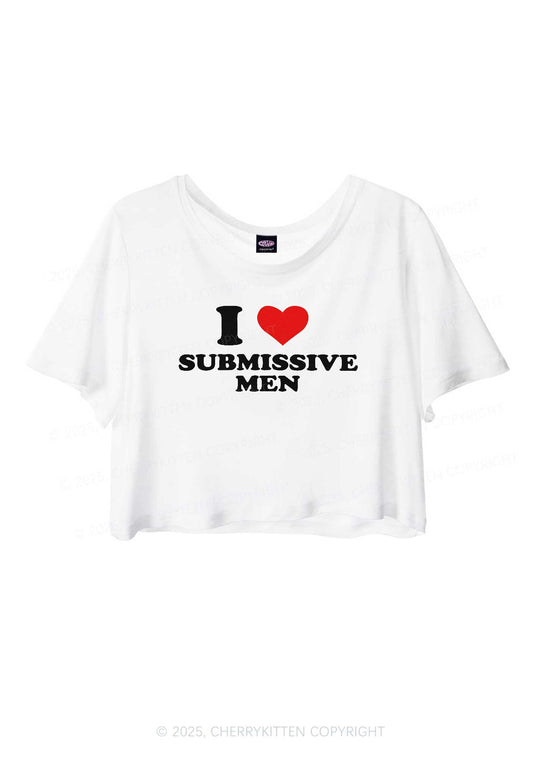 I Love S Men Y2K Sheer Crop Tee Cherrykitten