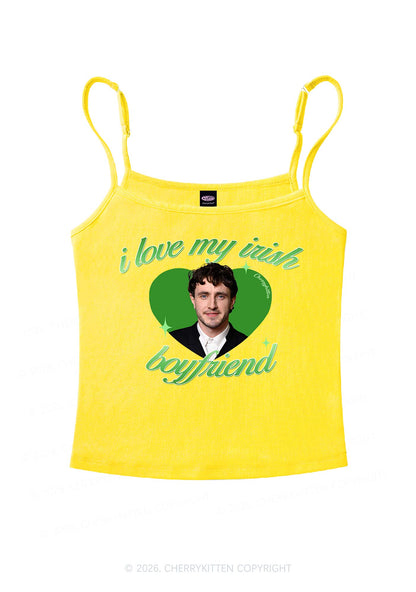 Custom Love My Irish Boyfriend St Patricks Y2K Spaghetti Strap Cami Cherrykitten