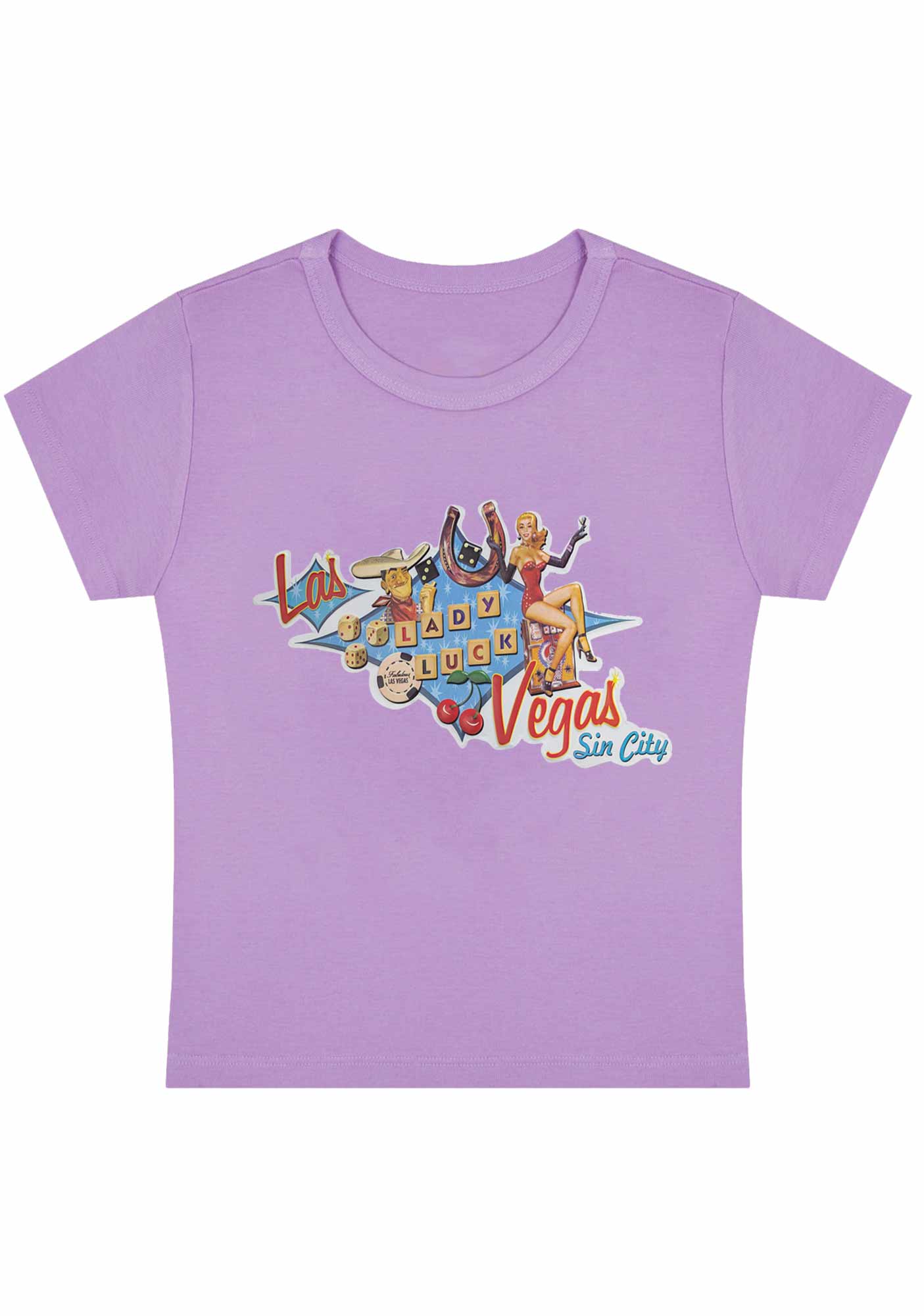 Curvy Las Vegas Sin City Lady Luck Baby Tee