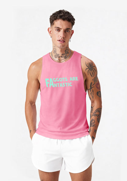 Faggots Are Fantastic Pride Y2K Men Racerback Tank Top Cherrykitten