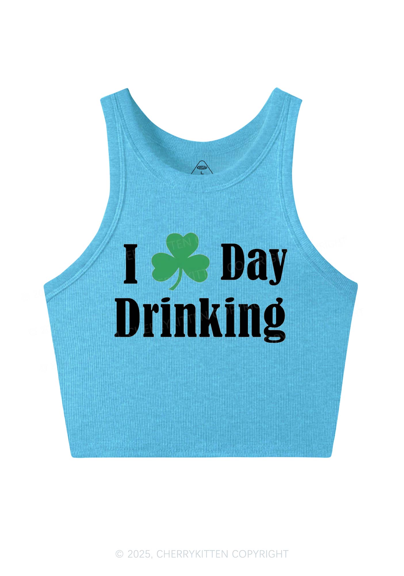 I Love Day Drinking St Patricks Y2K Crop Tank Top Cherrykitten